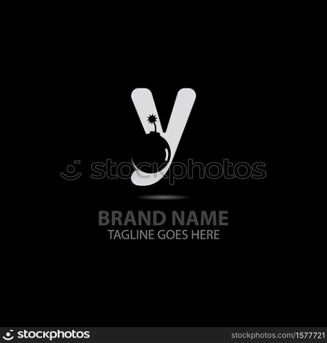Y letter With boom logo creative alphabet concept dsign