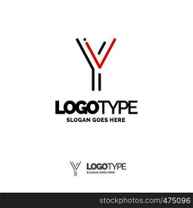 Y Logo. Digital Logo template. Black and Red Logo template, Technology Brand Name Design. Creative Symbol Place for Tagline/slogan. Elegant Logo Design Template