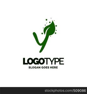 Y logo with Leaf Element. Nature Leaf logo designs, Simple leaf logo symbol. Natural, eco food. Organic food badges in vector. Vector logos. Natural logos with leaves. Creative Green Natural Logo template.