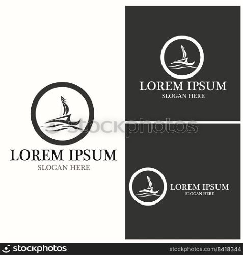 Yacht icon and symbol logo vector template