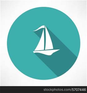 yacht icon Flat modern style vector illustration