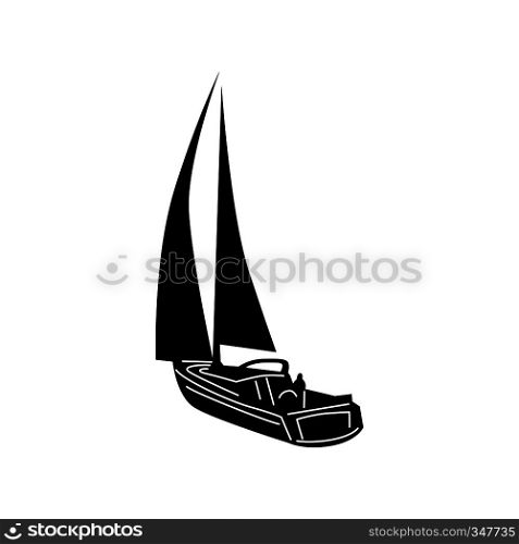Yacht icon in simple style isolated on white background. Travel and transport symbol. Yacht icon, simple style