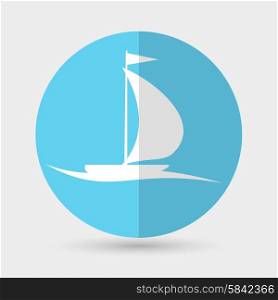 Yacht Icon on a white background