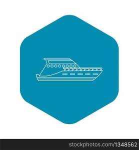 Yacht icon. Outline illustration of yacht vector icon for web. Yacht icon, outline style