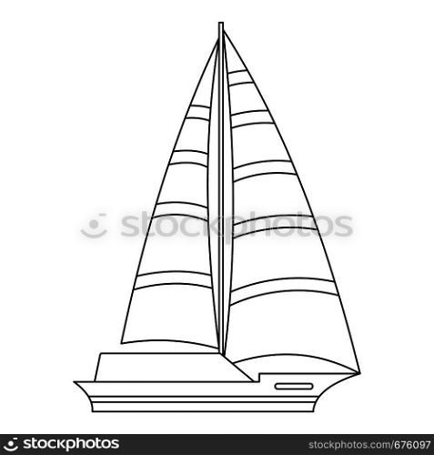 Yacht icon. Outline illustration of yacht vector icon for web. Yacht icon, outline style.