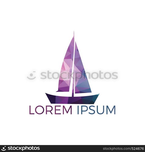 Yacht logo design. Yachting club or yacht sport team vector logo design. Marine travel adventure or yachting championship or sailing trip tournament.