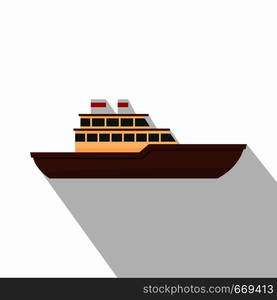 Yacht ocean icon. Flat illustration of yacht ocean vector icon for web. Yacht ocean icon, flat style