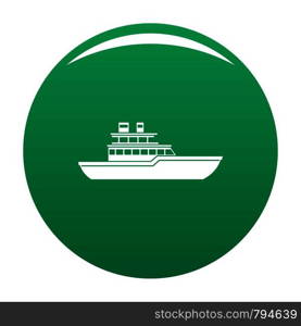 Yacht ocean icon. Simple illustration of yacht ocean vector icon for any design green. Yacht ocean icon vector green