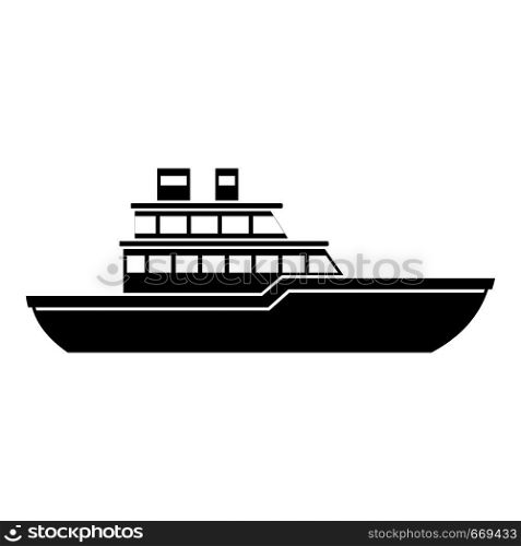 Yacht ocean icon. Simple illustration of yacht ocean vector icon for web. Yacht ocean icon, simple black style