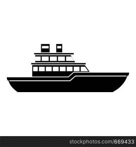 Yacht ocean icon. Simple illustration of yacht ocean vector icon for web. Yacht ocean icon, simple black style