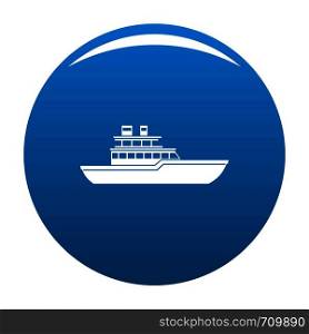 Yacht ocean icon vector blue circle isolated on white background . Yacht ocean icon blue vector