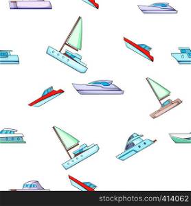 Yacht pattern. Cartoon illustration of yacht vector pattern for web. Yacht pattern, cartoon style