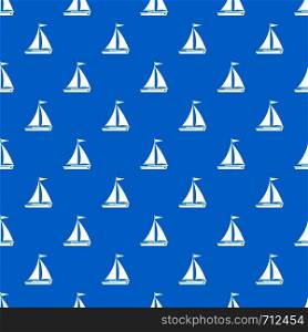 Yacht pattern repeat seamless in blue color for any design. Vector geometric illustration. Yacht pattern seamless blue