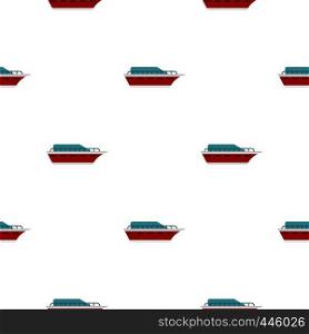 Yacht pattern seamless background in flat style repeat vector illustration. Yacht pattern seamless
