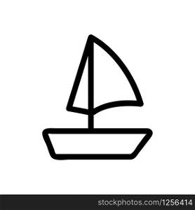 yacht sail icon vector. Thin line sign. Isolated contour symbol illustration. yacht sail icon vector. Isolated contour symbol illustration