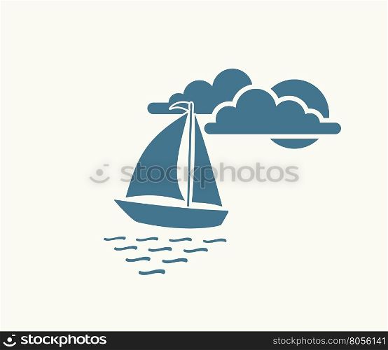 yacht sea symbol vector illustration
