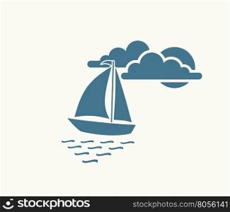 yacht sea symbol vector illustration