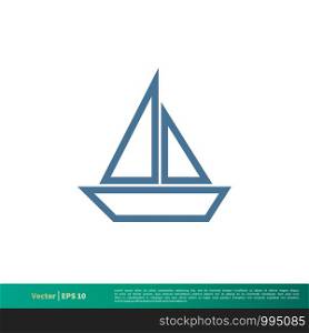 Yacht, Ship, Boat, Nautical Icon Vector Logo Template Illustration Design. Vector EPS 10.