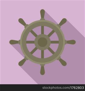 Yacht ship wheel icon. Flat illustration of Yacht ship wheel vector icon for web design. Yacht ship wheel icon, flat style
