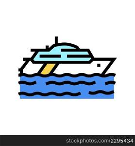 yacht transport color icon vector. yacht transport sign. isolated symbol illustration. yacht transport color icon vector illustration