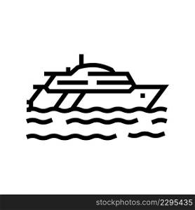yacht transport line icon vector. yacht transport sign. isolated contour symbol black illustration. yacht transport line icon vector illustration