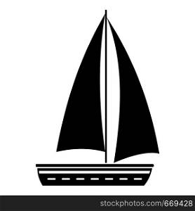 Yacht travel icon. Simple illustration of yacht travel vector icon for web. Yacht travel icon, simple black style