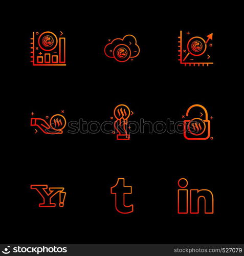 yahoo , tumblr , linkedin , Nexus , nxs , crypto , currency , crypto cuurency , money , exchange , coin , dollar , graph , icon, vector, design, flat, collection, style, creative, icons