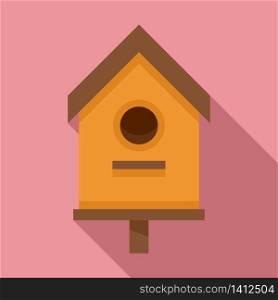 Yard bird house icon. Flat illustration of yard bird house vector icon for web design. Yard bird house icon, flat style