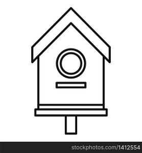 Yard bird house icon. Outline yard bird house vector icon for web design isolated on white background. Yard bird house icon, outline style
