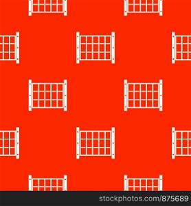 Yard fence pattern repeat seamless in orange color for any design. Vector geometric illustration. Yard fence pattern seamless