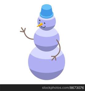 Yard snowman icon isometric vector. Snow winter. Cute man. Yard snowman icon isometric vector. Snow winter