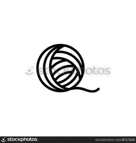 Yarn Ball for Knitting, Wool Thread. Flat Vector Icon illustration. Simple black symbol on white background. Yarn Ball for Knitting, Wool Thread sign design template for web and mobile UI element. Yarn Ball for Knitting, Wool Thread. Flat Vector Icon illustration. Simple black symbol on white background. Yarn Ball for Knitting, Wool Thread sign design template for web and mobile UI element.