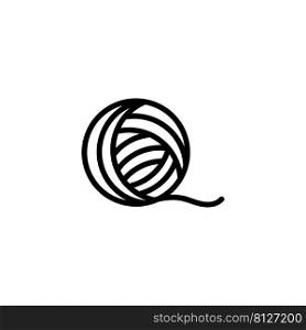 Yarn Ball for Knitting, Wool Thread. Flat Vector Icon illustration. Simple black symbol on white background. Yarn Ball for Knitting, Wool Thread sign design template for web and mobile UI element. Yarn Ball for Knitting, Wool Thread. Flat Vector Icon illustration. Simple black symbol on white background. Yarn Ball for Knitting, Wool Thread sign design template for web and mobile UI element.