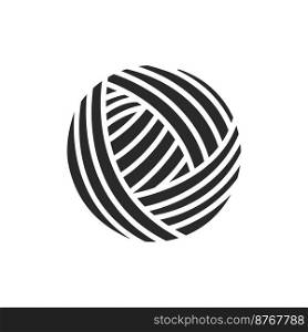 Yarn ball illustration vector flat design template