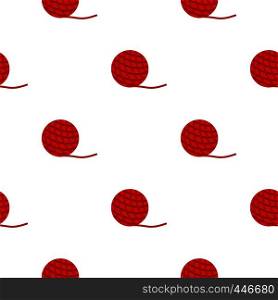 Yarn ball toy for cat pattern seamless background in flat style repeat vector illustration. Yarn ball toy for cat pattern seamless