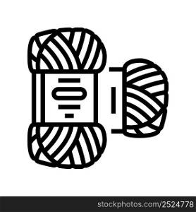 yarn wool line icon vector. yarn wool sign. isolated contour symbol black illustration. yarn wool line icon vector illustration