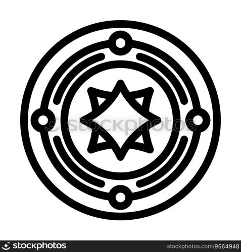 yata mirror shintoism line icon vector. yata mirror shintoism sign. isolated contour symbol black illustration. yata mirror shintoism line icon vector illustration