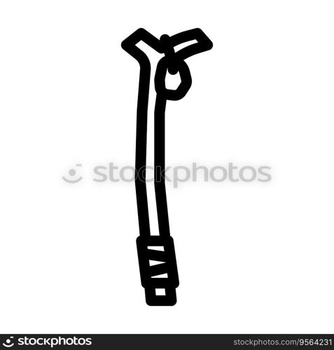 yatra stick pilgrim staff line icon vector. yatra stick pilgrim staff sign. isolated contour symbol black illustration. yatra stick pilgrim staff line icon vector illustration