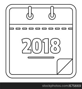 Year calendar icon. Outline illustration of year calendar vector icon for web. Year calendar icon, outline style.