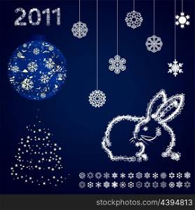 Year of a rabbit4. Set on a theme of new year. A vector illustration