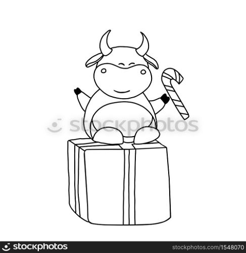 Year of the bull. Ox coloring page The animals are horned. Children&rsquo;s illustration bull or ox. Christmas and New Year. symbol of the year. 2021,. Year of the bull. Ox coloring page The animals are horned. Children&rsquo;s illustration bull or ox. Christmas and New Year. symbol of the year. 2021