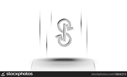 Yearn.finance YFI token symbol of the DeFi system above the pedestal on white background. Cryptocurrency logo icon. Decentralized finance programs. Vector illustration for website or banner.