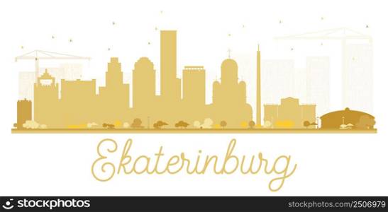 Yekaterinburg City skyline golden silhouette. Vector illustration.