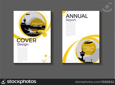 yellow abstract cover Circle design modern book cover Brochure cover template,annual report, magazine and flyer layout Vector a4