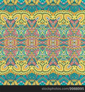 Yellow abstract geometric ethnic seamless pattern ornamental. Tribal african motifs. Abstract festive colorful yellow ethnic tribal pattern