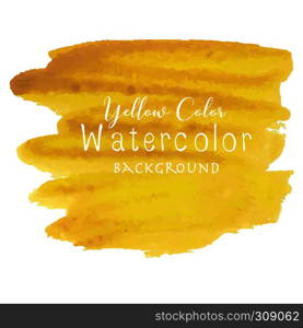 Yellow abstract watercolor background, Watercolor element for card, Vector illustration.