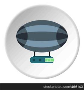 Yellow air balloon icon in flat circle isolated on white vector illustration for web. Yellow air balloon icon circle