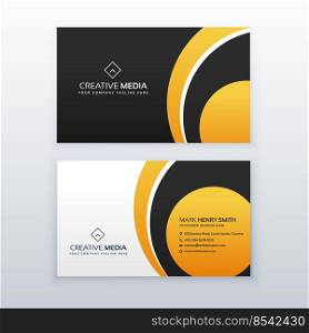 yellow and black professional business card design template