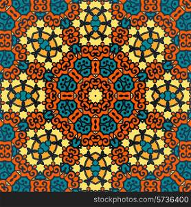Yellow and brown seamless psychedelic paisley background