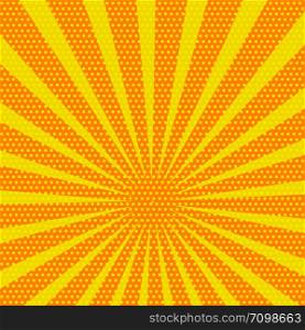 Yellow and orange colored back pop art style background. backdrop line space. Vector illustration